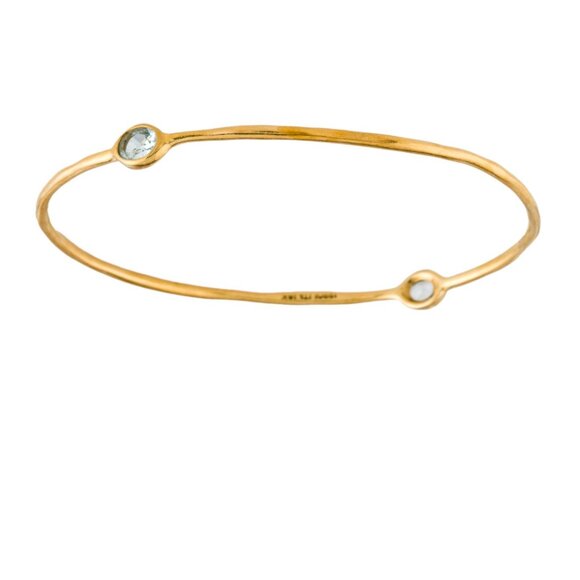 Ippolita Bracelet GB254CQ | Windsor Jewelers IPPOLITA 18K 750 YELLOW GOLD TOPAZ STATION BANGLE BRACELET